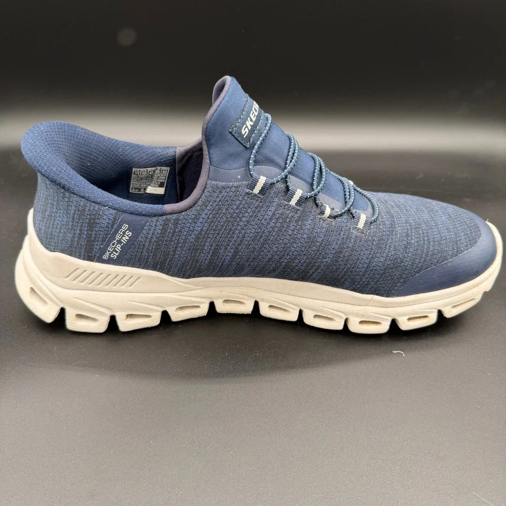 Skechers Slip-ins Glide-Step Zefyr Mens 11 Wide Navy Blue Sneakers 233011W
